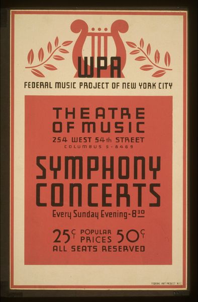 Symphony concerts WPA Federal Music Project of New York City Theatre of Music.