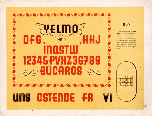 Miguel Pedraza lettering model, c.1950