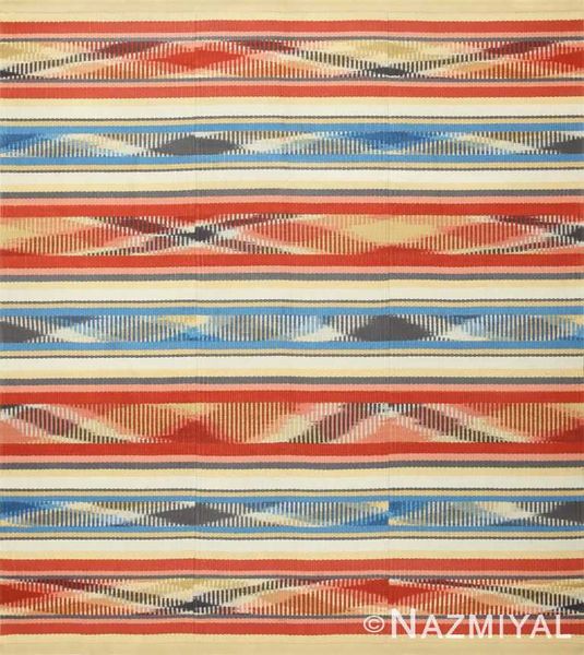 Vintage Swedish Kilim Rug 48821 Nazmiyal