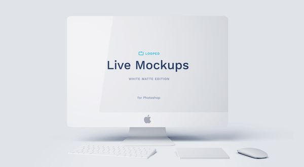 8 White Clay Apple Devices Mockups | iMac