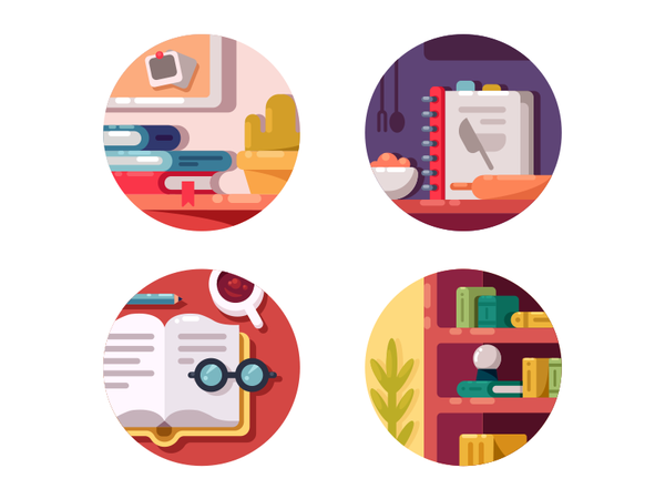 Books for education icons
