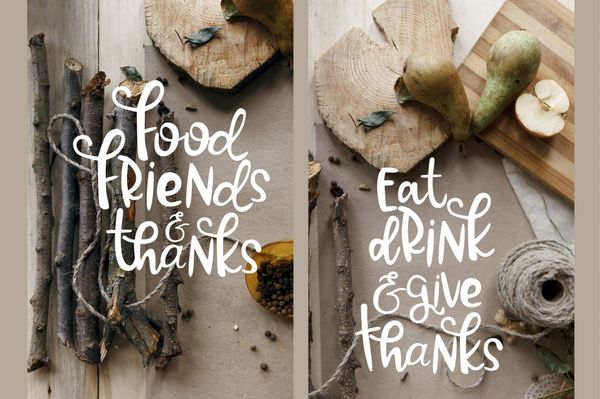 Thanksgiving Day Lettering & Clipart