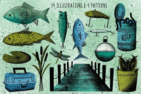 $ Reel Fishy Illustrations Collection