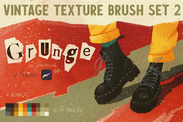 $ Vintage Texture Brushes | Grunge