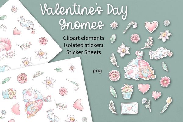 Valentines Day Gnomes Stickers