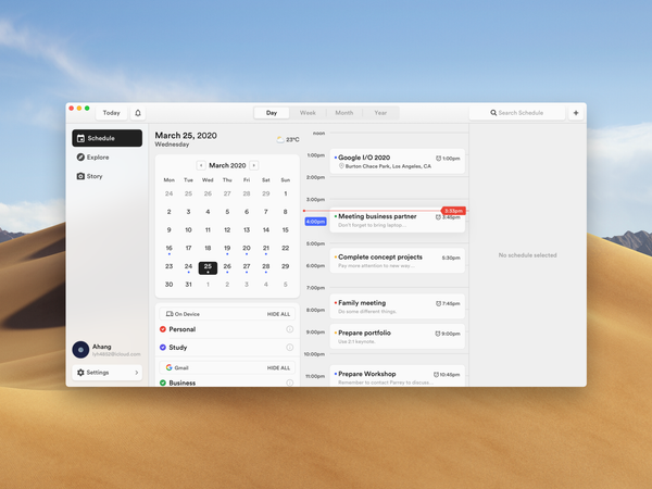 Calendar Concept Application (macOS)