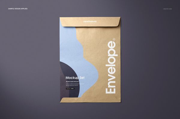Brown Paper Envelope Mockup Set