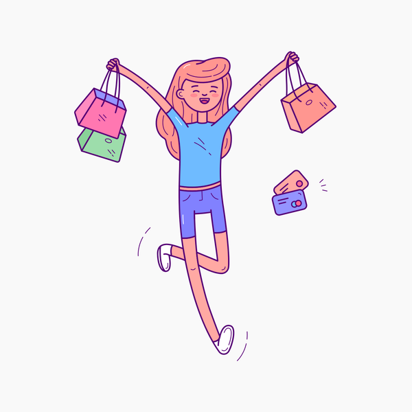 $ Zaap! Illustration Kit | Shopping girl