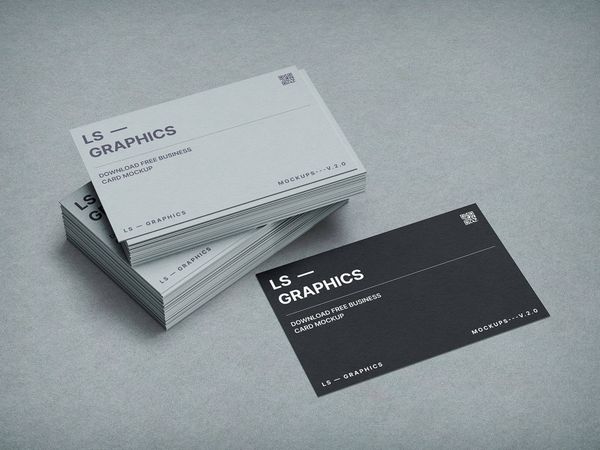 Stacked Business Cards Mockup PSD