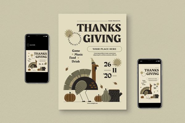 $ Thanksgiving Flyer Set