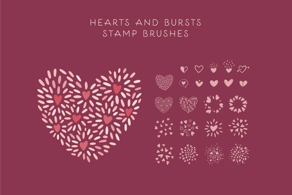 $ Valentine's Day Procreate Brushes