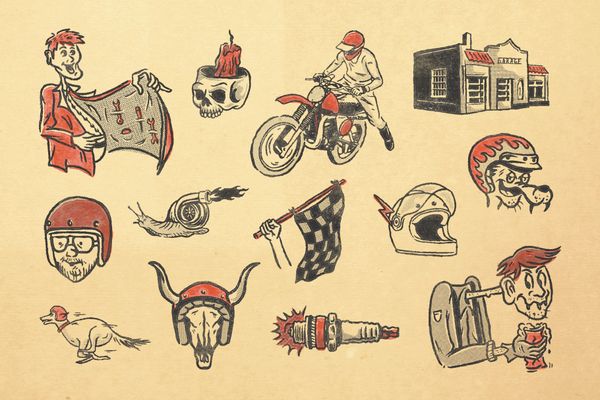 Motorcycle Vintage Illustrations