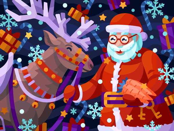 Santa with deer