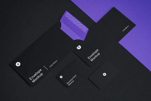 Envelope and Business Card Mockups