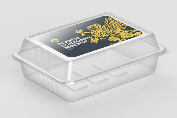 $ Plastic Container with sticker