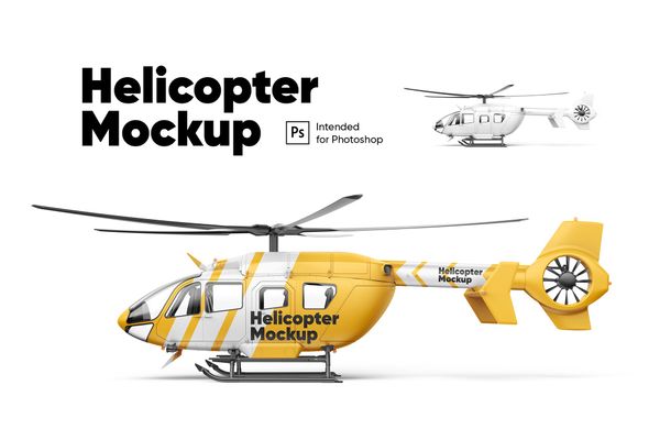 $ Helicopter Mockup
