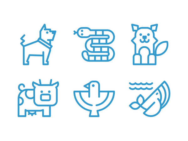 Animals And Pets Line Icons