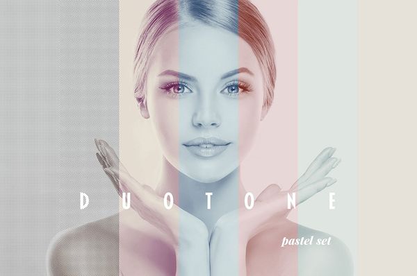 Duotone Photoshop Effect with Halftone Overlays