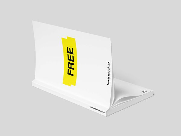 Opened Soft Cover Book Mockup