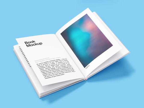 Open Hardcover Book Mockup