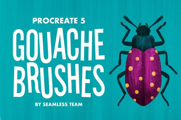 $ Gouache Procreate 5 Brushes
