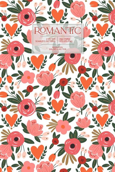 ROMANTIC flower vector pattern