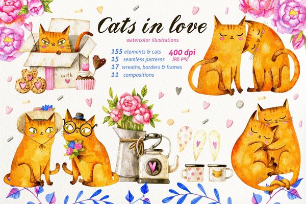 Valentine's day cats