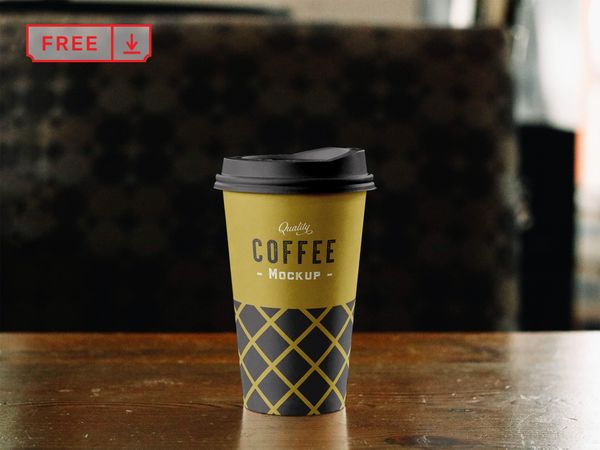 Paper Coffee Cup PSD Mockup