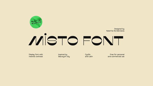 Misto Font. Cyrillic and Latin