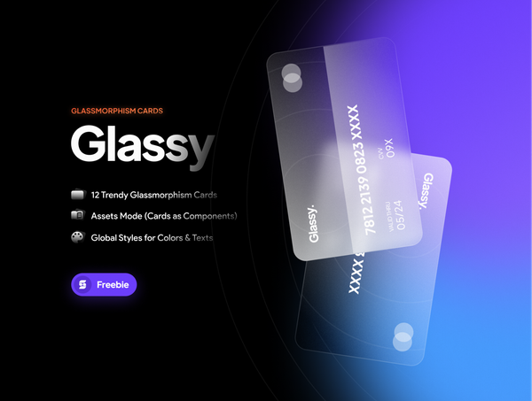 Glassy. Trendy Glassmorphism Cards