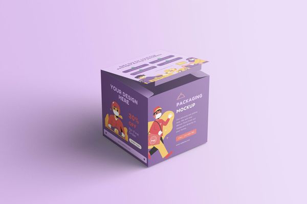 $ Cube Box Packaging Mockup