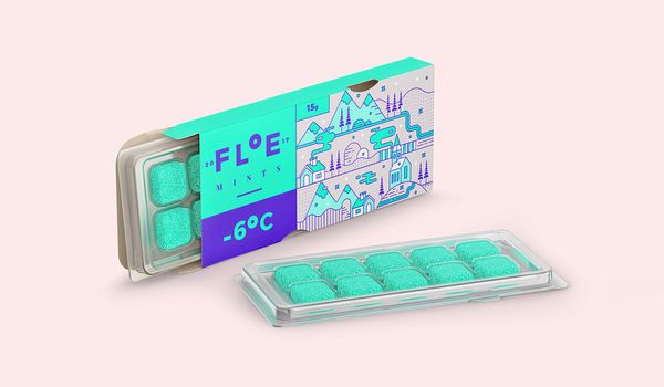 Floe mints branding and packaging