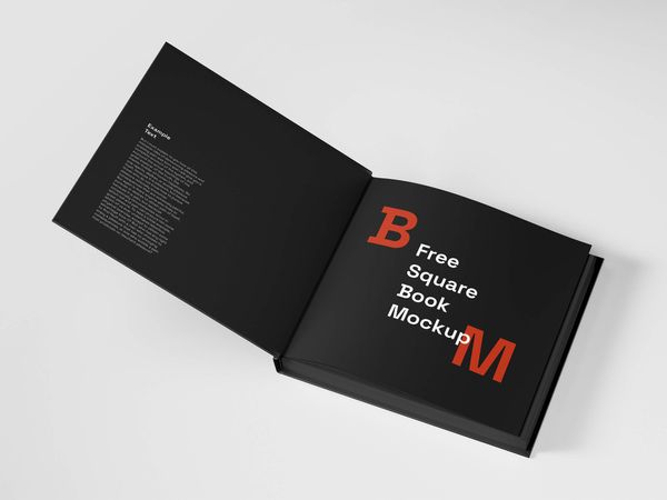 Square Book Mockup