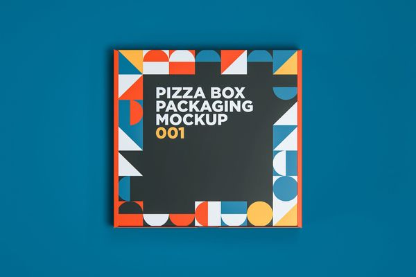 $ Pizza Box Packaging Mockup