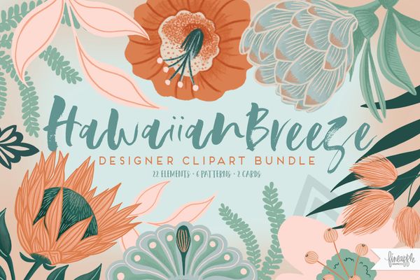 Hawaiian Breeze Clipart and Patterns