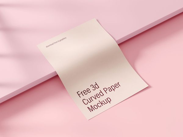 3D Curved Paper Mockup