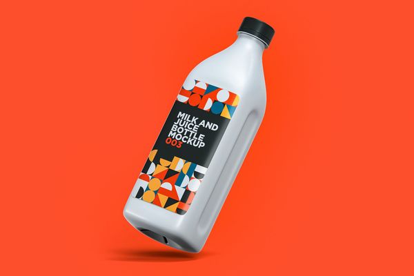 $ Milk And Juice Bottle Mockup 003