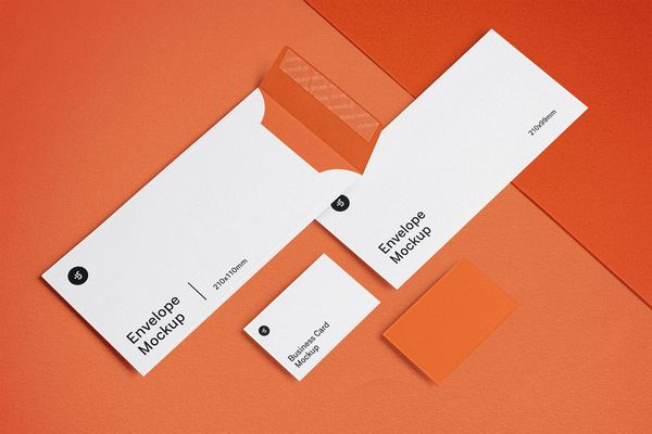 Envelope and Business Card Mockups