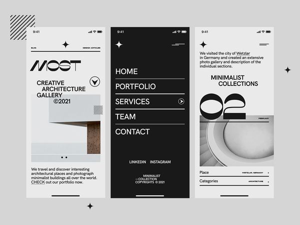 Mobile Architecture Minimalist Layout