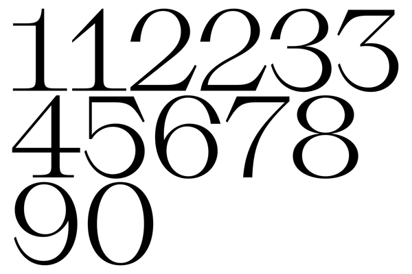 Slack Light Typeface | Numbers
