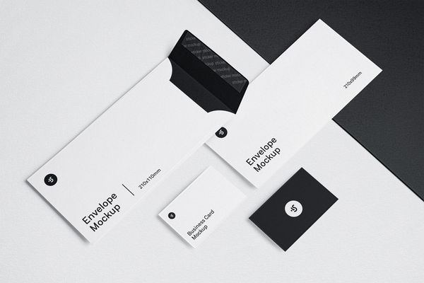 Envelope and Business Card Mockups