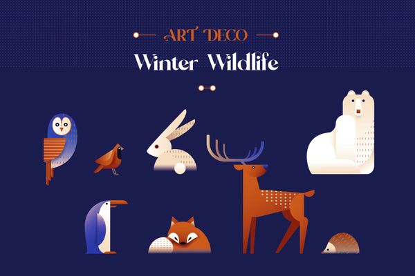 Art Deco Winter Forest Branding Kit