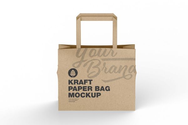 $ Shoping Kraft Paper Bag Mockup