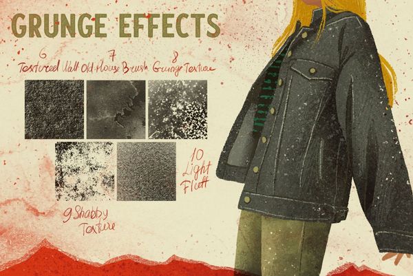 $ Vintage Texture Brushes | Grunge