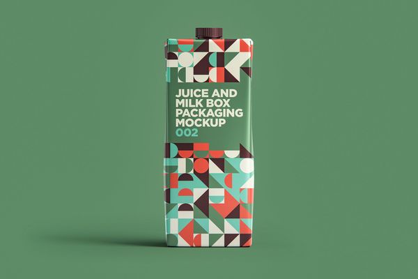$ Juice And Milk Box Packaging Mockup