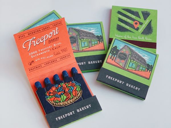 Freeport Bakery matchbox