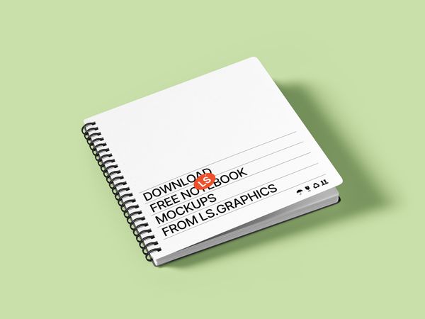 Rounded Corners Spiral Notebook Mockup
