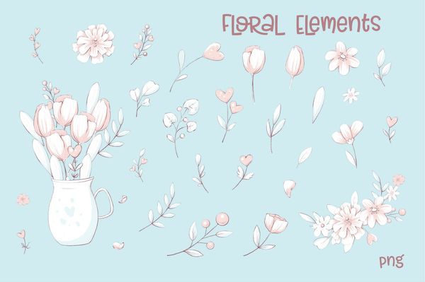 Valentines Day Clipart | Florals