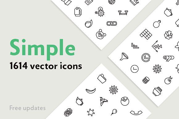 Simple — 1614 Line Icons Bundle