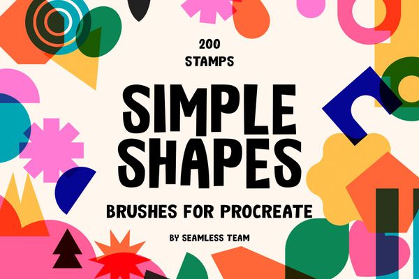 $ 200 Simple Shapes For Procreate